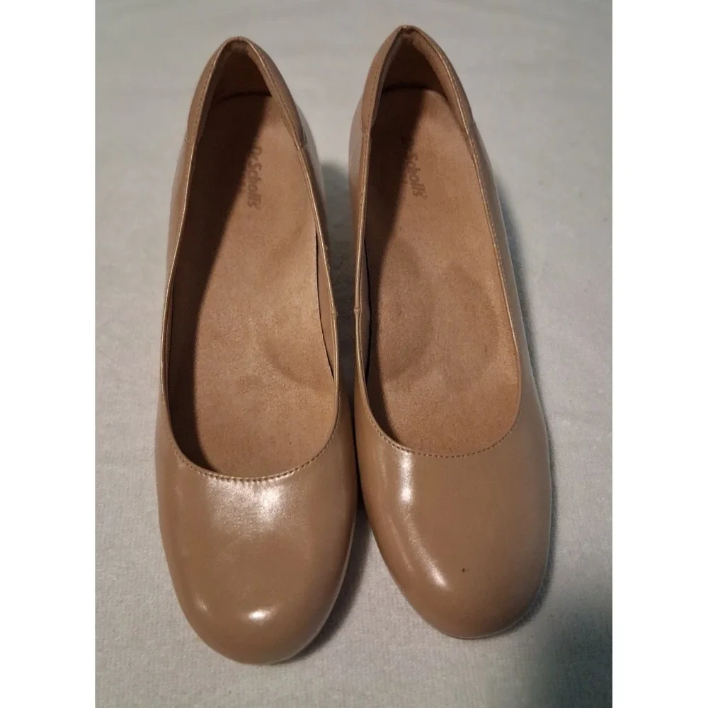 Womens Dress Shoes Dr. Scholl's Be Flex Wedge Pump 11M Taupe Classic Nude Chunky